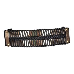 Bebe Black‎ & Gold Weave Wide Stretch Belt